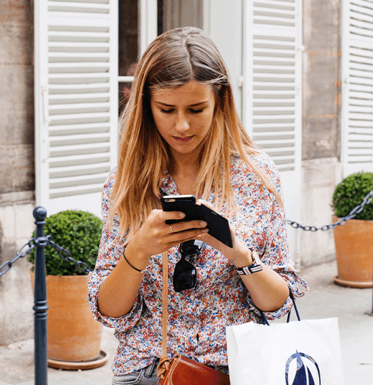 Consumer texting and walking