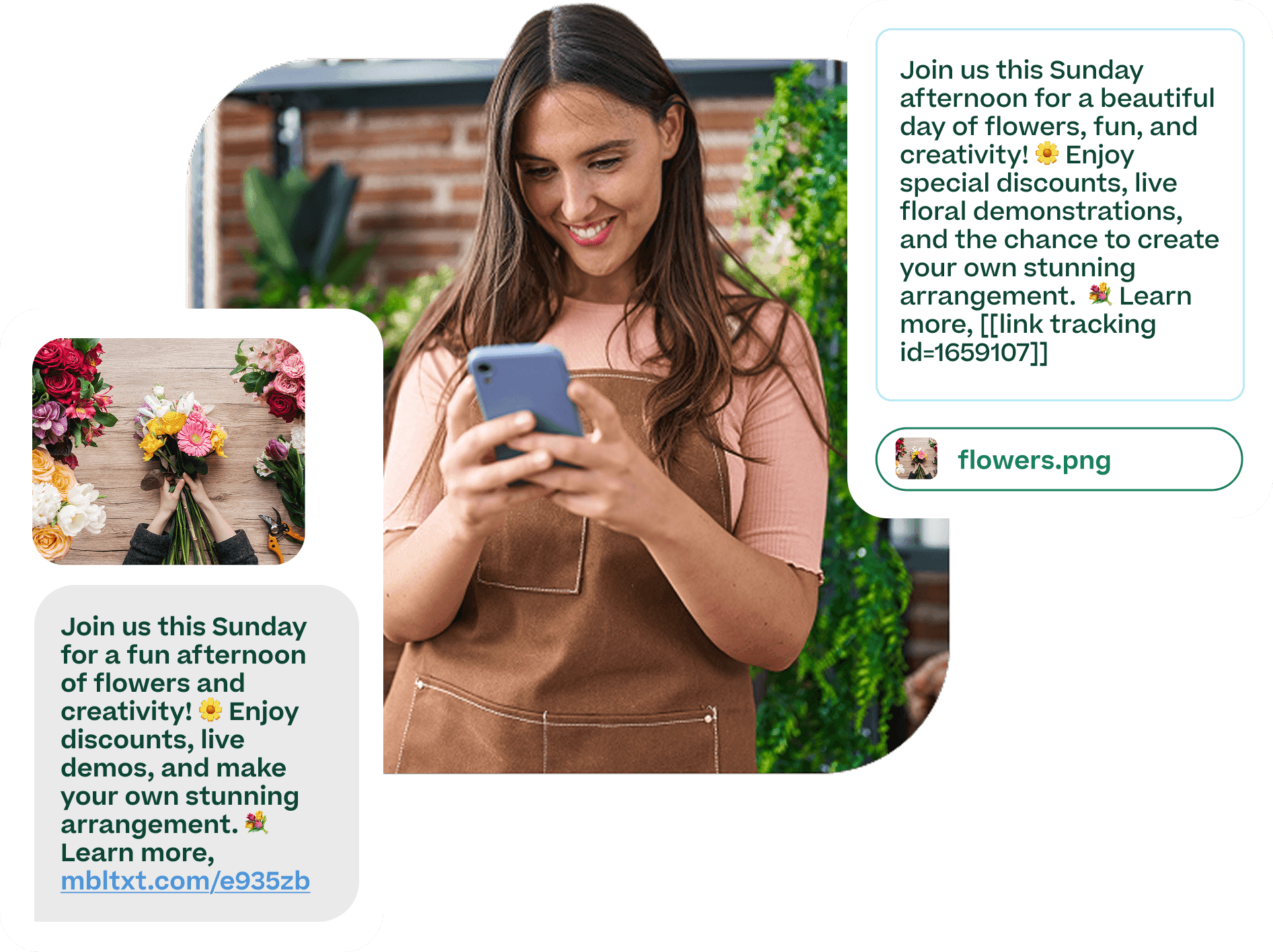 General Manager sending reminder campaign about upcoming event at her florist's shop