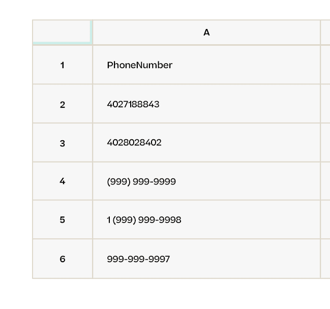 Spreadsheet example