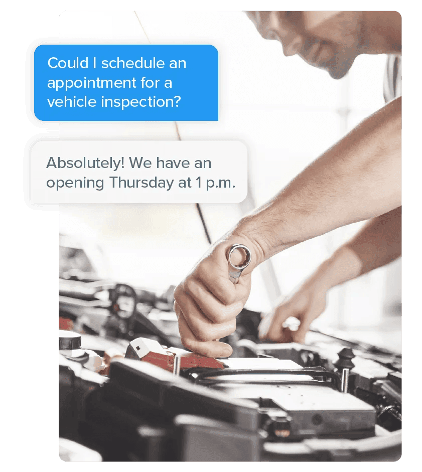 Text message example for mechanic shop