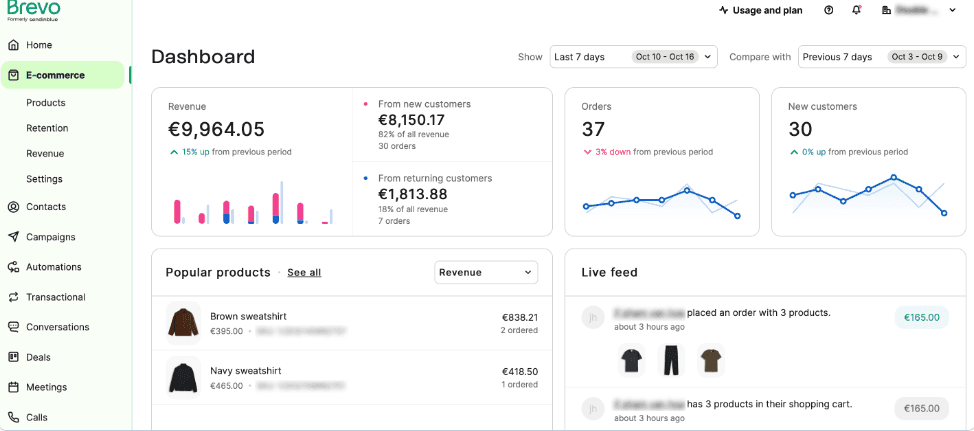 Brevo dashboard