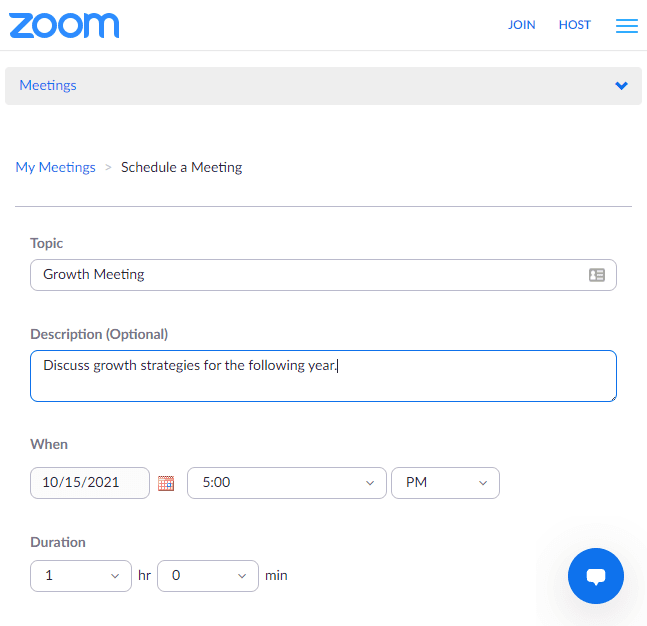 zoom meeting setup