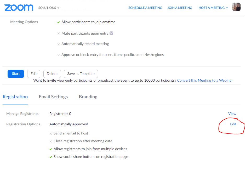 zoom meeting settings