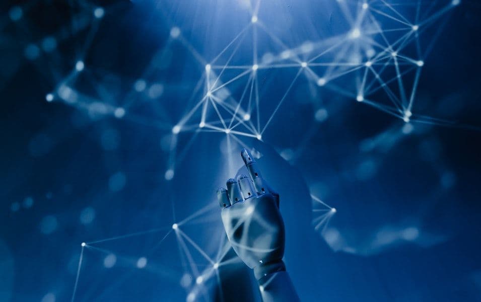 Robot hand illustrating AI solutions