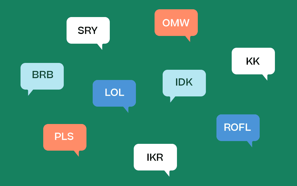 Texting abbreviation bubbles