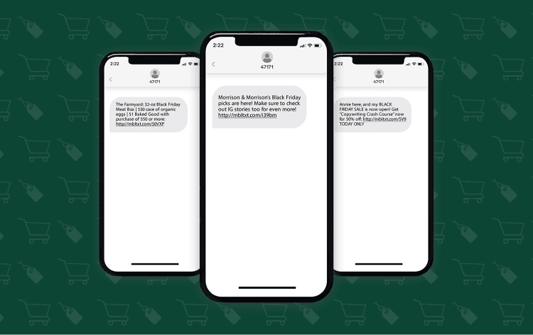 Examples of Black Friday texts