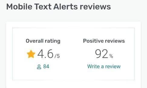 Mobile Text Alerts reviews screenshot