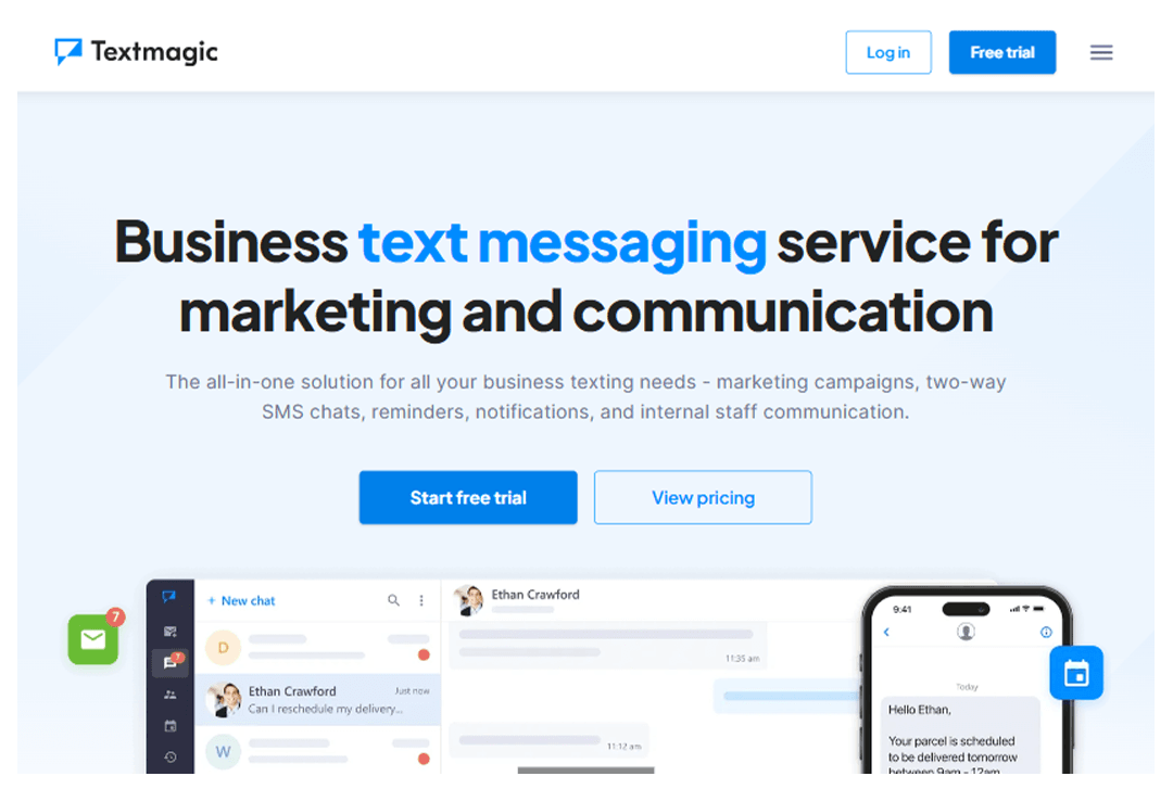 Textmagic home page