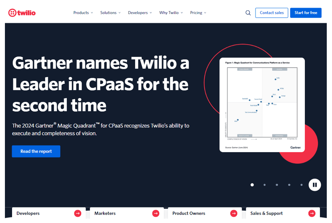 Twilio home page