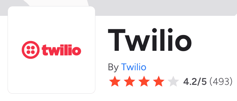 Screenshot of Twilio reviews from G2