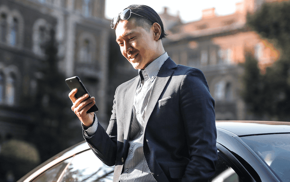 Business man texting