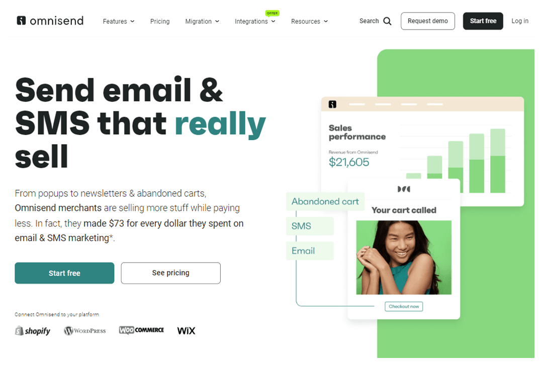 Omnisend home page