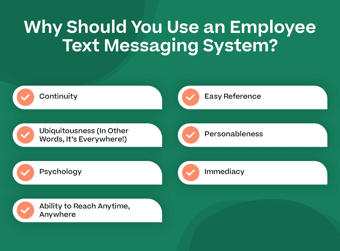 Why Should You Use an Employee Text Messaging System? with bullet points