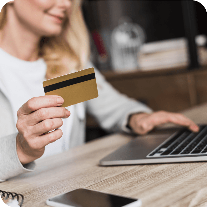Woman purchases jewelry online