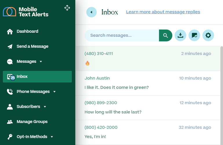 Inbox Screenshot