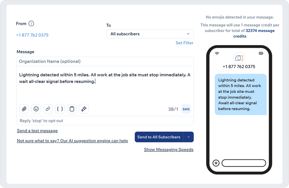 Mobile Text Alerts Send Message platform