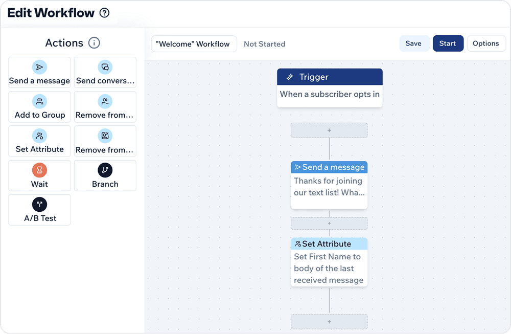 Mobile Text Alerts automated Workflow Builder