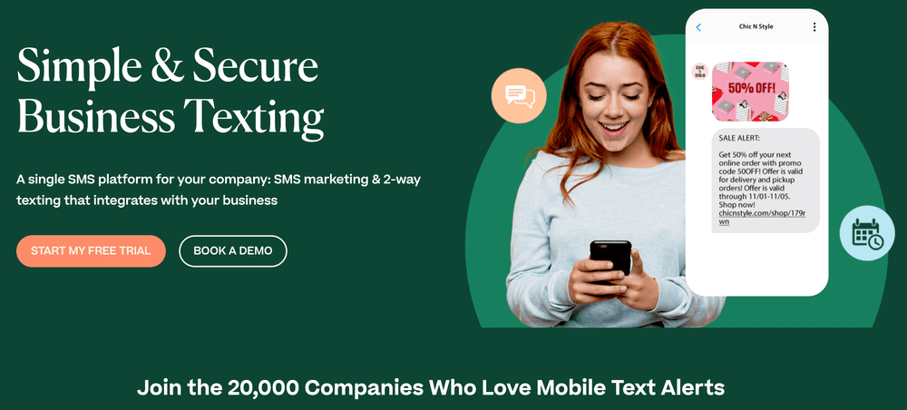 Mobile Text Alerts SMS software home page