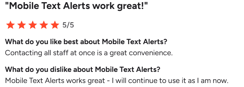Review of Mobile Text Alerts from G2