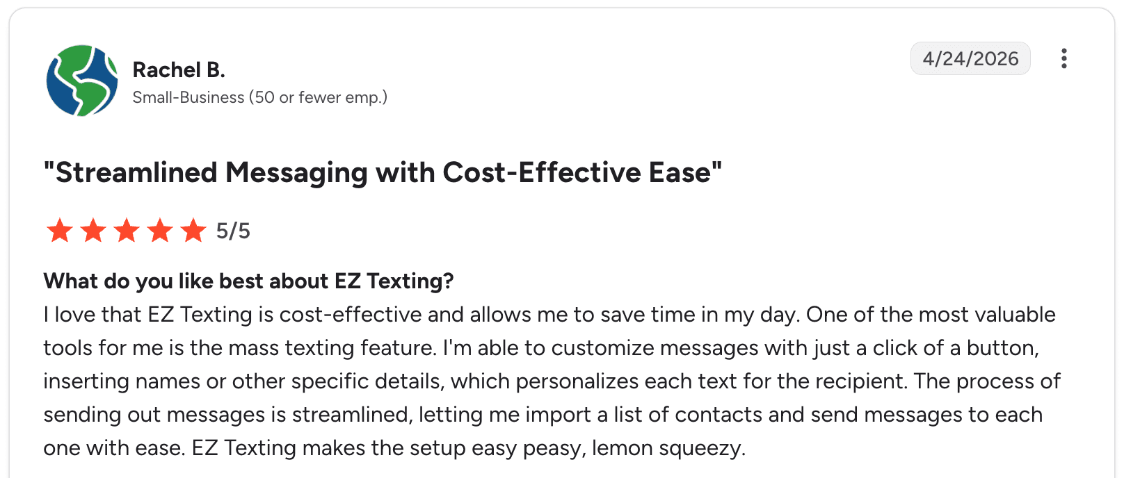Review of EZ Texting from G2