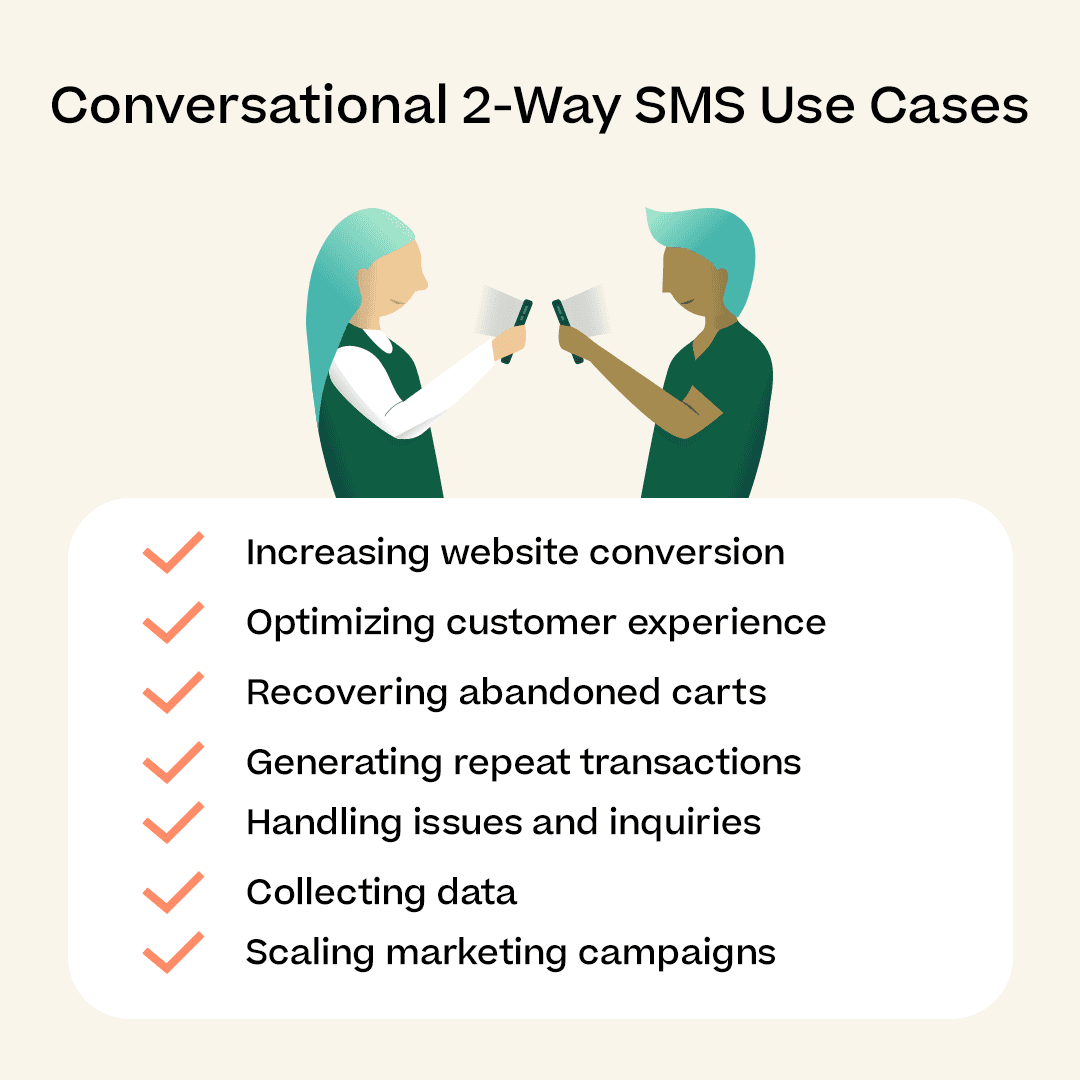 Conversational 2 way sms use cases