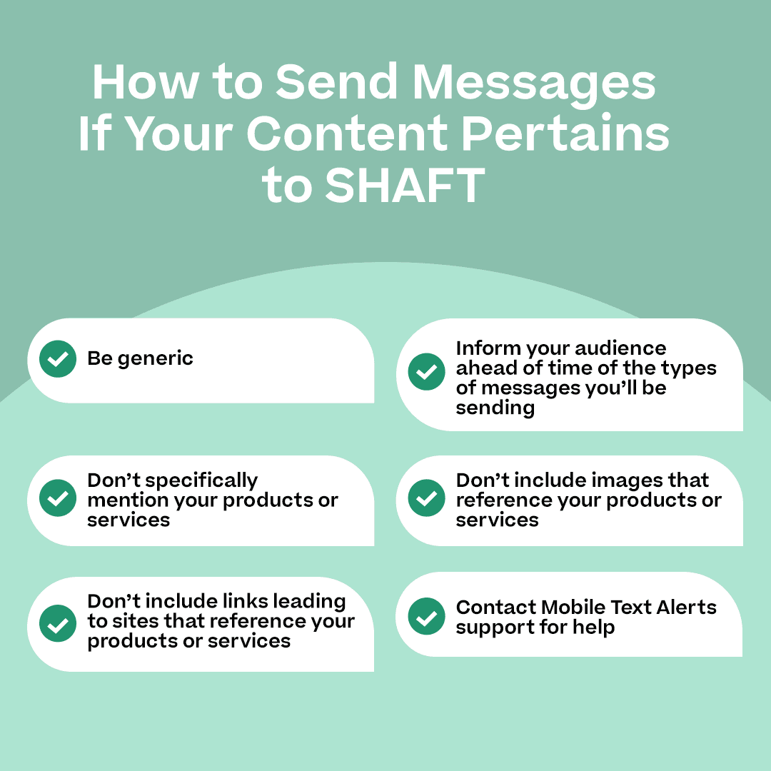 How to send messages if your content pertains to SHAFT