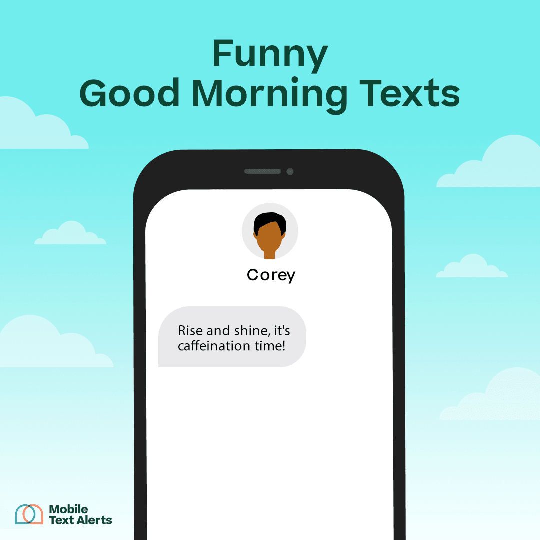 Quote-style graphic with header Funny Good Morning Texts…