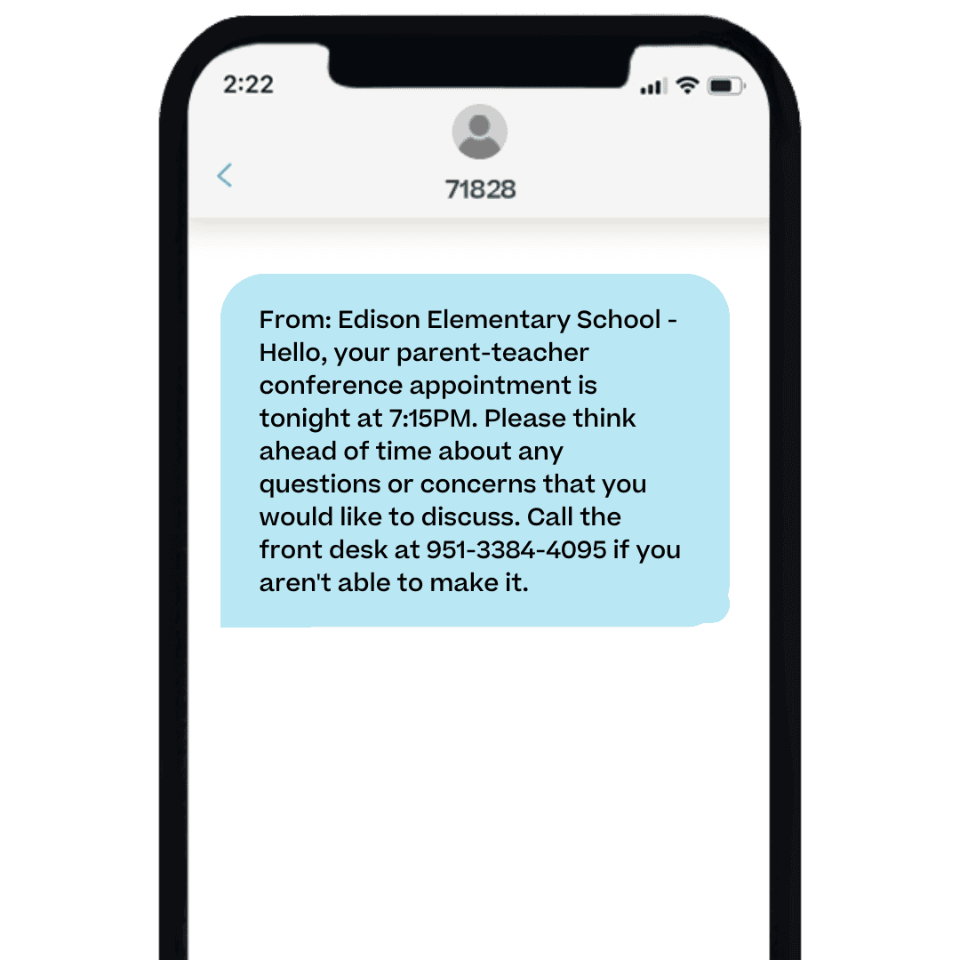 Education text message example