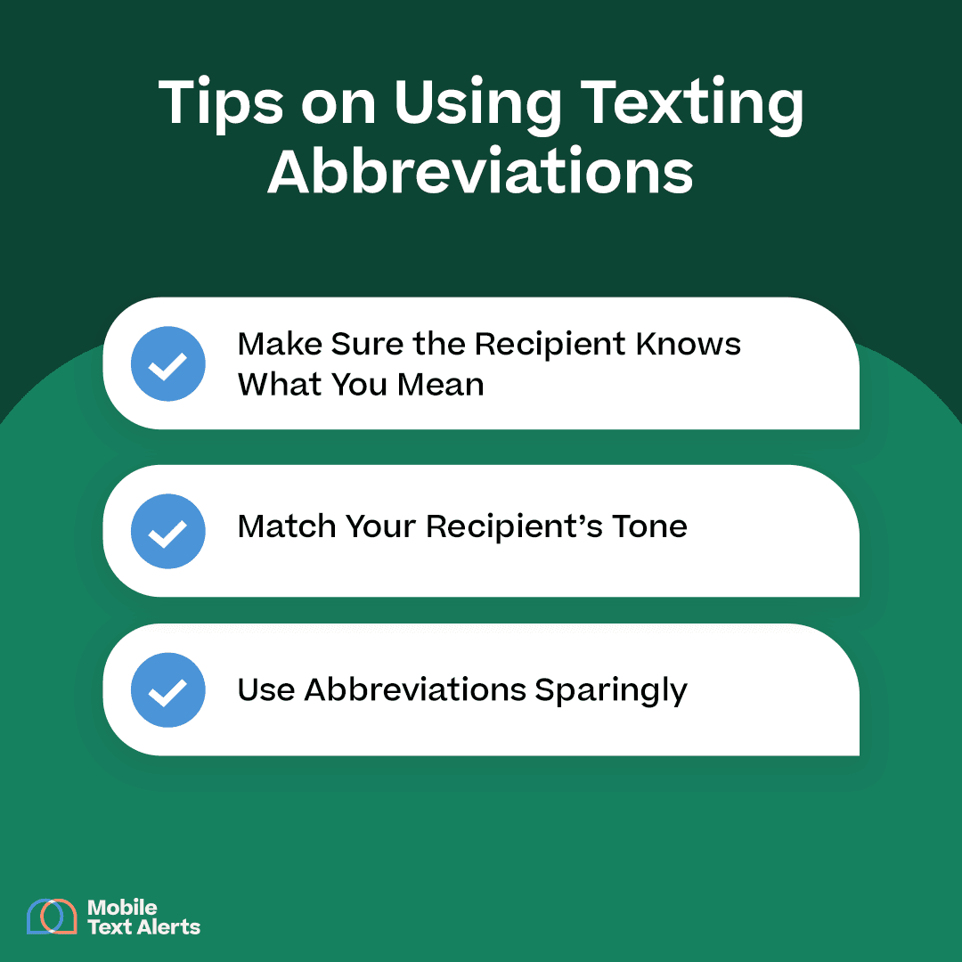 Tips on using texting abbreviations