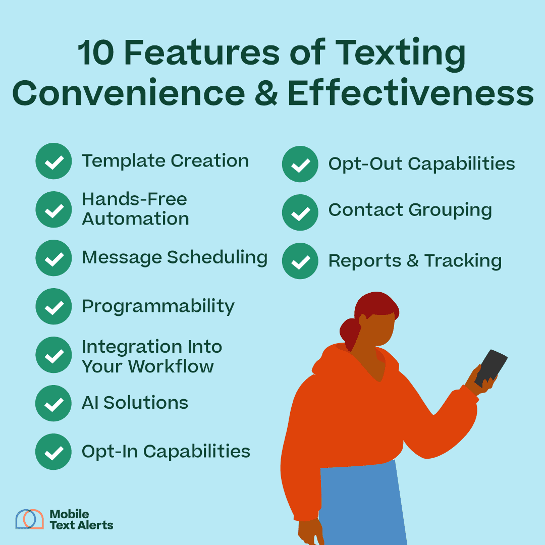 Features of texting convenience and effectiveness