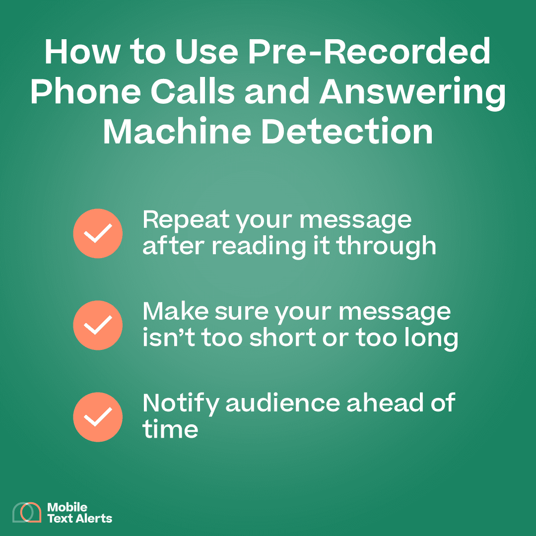 How to Use Pre-Recorded Phone Calls and Answering Machine Detection with bullet points