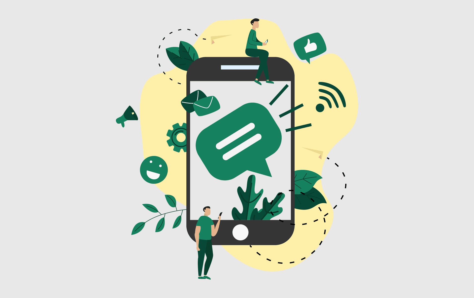 Business text message app concept