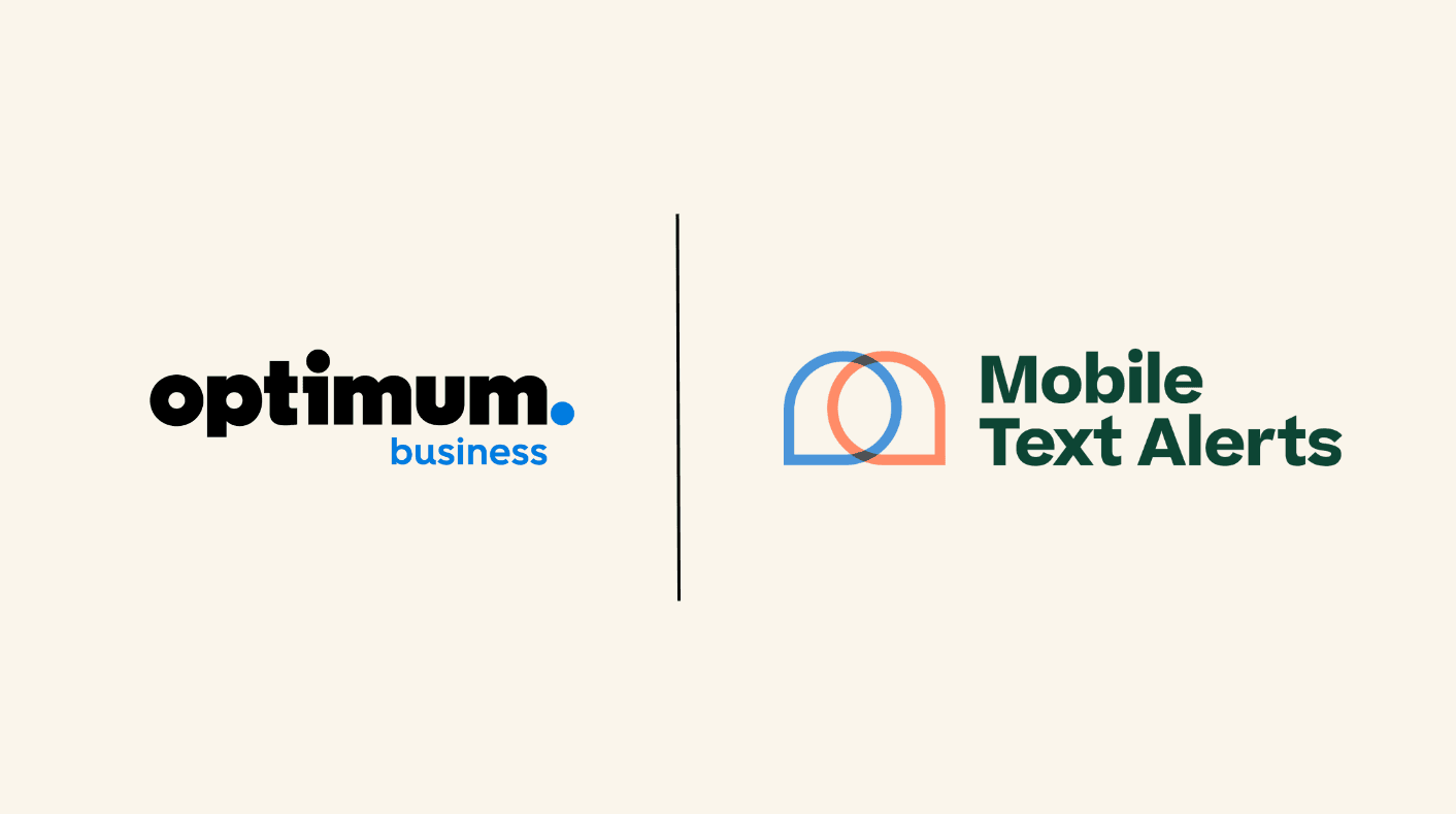 Optimum and Mobile Text Alerts partnership graphic