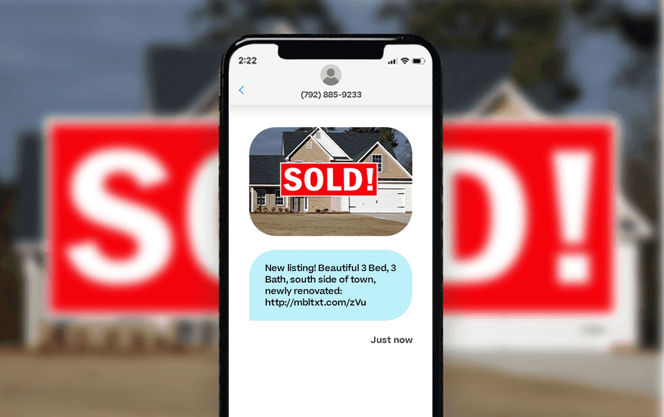 Text message saying house is sold