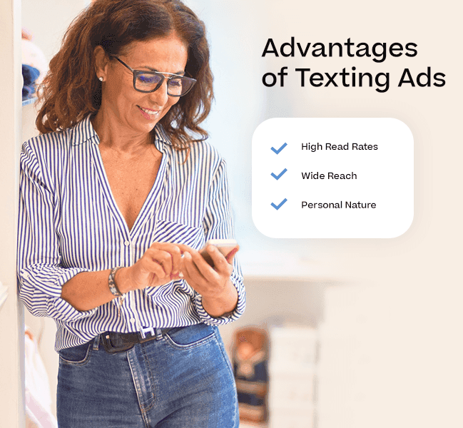 Advantages of texting ads infographic