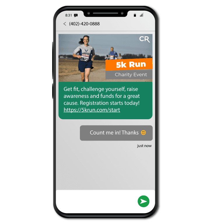 texting service for nonprofit sms example