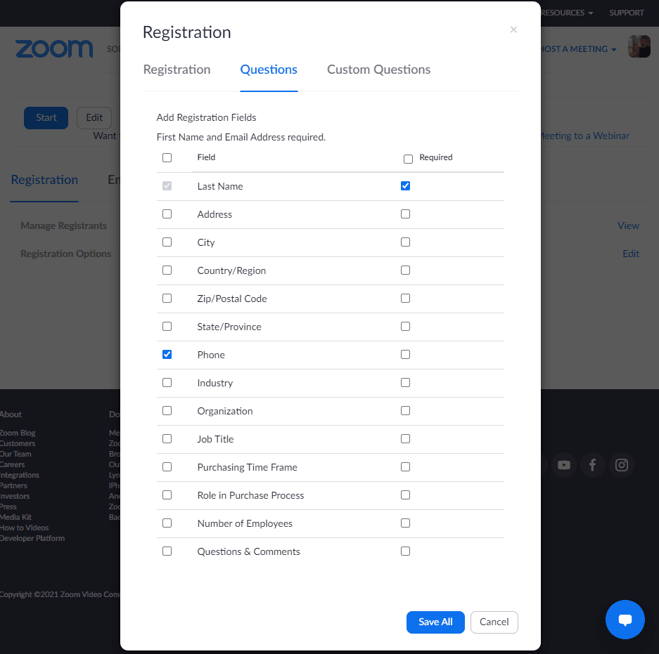 zoom meeting phone number settings